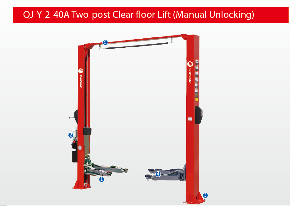 QJ-Y-2-40A Two-post Clear Lift 
